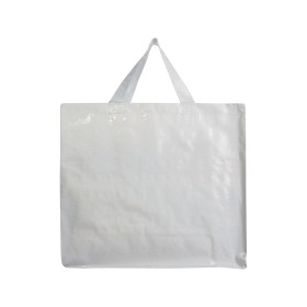 Shopper avec soufflet en PP laminé 120g/m2, anses longues en ruban 