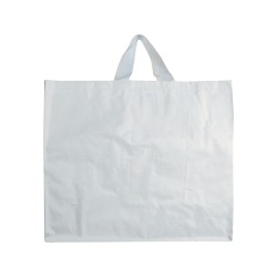 Shopper avec soufflet en PP laminé opaque 120g/m2, anses courtes en ruban 