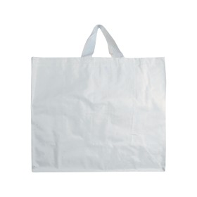 Shopper avec soufflet en PP laminé opaque 120g/m2, anses courtes en ruban 