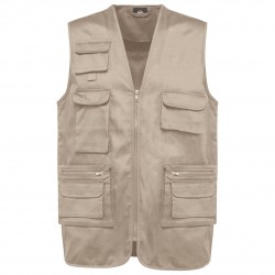 Gilet polycoton multipoches doublé unisexe 