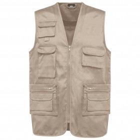 Gilet polycoton multipoches doublé unisexe 