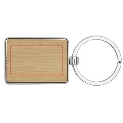 Porte-clés rectangulaire Neta en bambou 