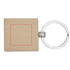Porte-clés carré Gioia en bois de hêtre 