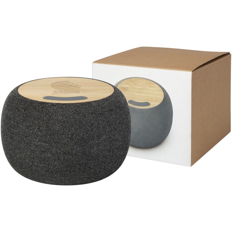 Haut-parleur Bluetooth® et tapis de charge sans fil Ecofiber en bamboo/RPET 