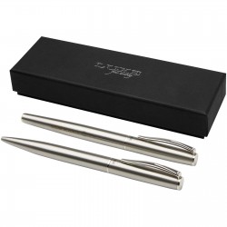 Ensemble de stylo bille et stylo roller Didimis en acier inoxydable recyclé 