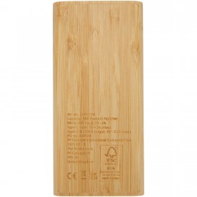 Batterie de secours Tulda de 10,000 mAh en bambou 