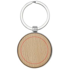 Porte-clés rond Moreno en bois de hêtre 