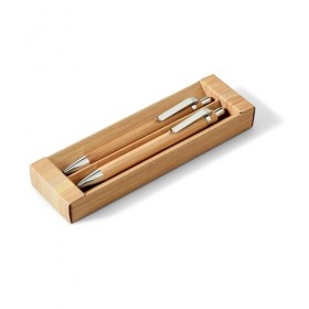 GREENY Kit stylo bille et porte-mine en bambou 