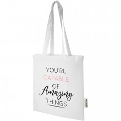 Sac shopping Madras en coton certifié GRS de 140 g/m2 de 7 L 