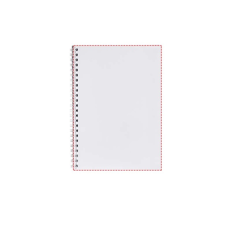 Carnet de notes à spirales A5 Desk-Mate® avec couverture arrière imprimée 