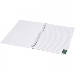 Carnet de notes à spirales A5 Desk-Mate® avec couverture arrière imprimée 