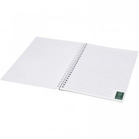 Carnet de notes à spirales A5 Desk-Mate® avec couverture arrière imprimée 