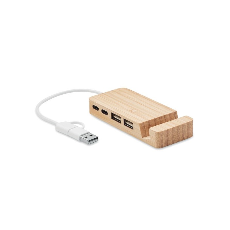 Hub USB 4 ports en bambou Hubstand 