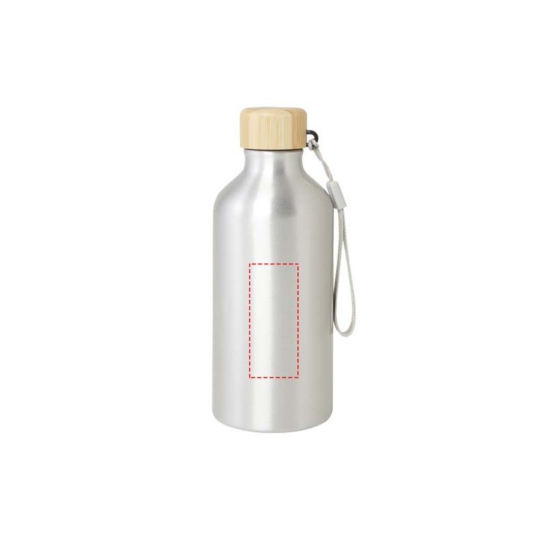 Bouteille d'eau Malpeza de 500 ml en aluminium recyclé certifié RCS avec mousqueton 