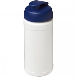 Bouteille de sport Baseline de 500 ml recyclée avec couvercle rabattable 