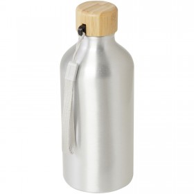 Bouteille d'eau Malpeza de 500 ml en aluminium recyclé certifié RCS avec mousqueton 