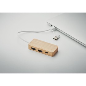 Hub USB 3 ports en bambou Hubbam 