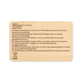 Carte RFID bambou Custos + 