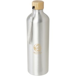 Bouteille d'eau Malpeza de 1 000 ml en aluminium recyclé certifié RCS 
