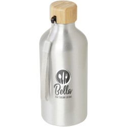 Bouteille d'eau Malpeza de 500 ml en aluminium recyclé certifié RCS avec mousqueton 