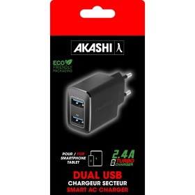Chargeur Secteur Turbo 2Usb 2.4A - Noir