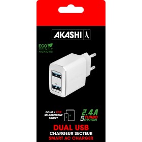 Chargeur Secteur Turbo 2Usb 2.4A - Blanc