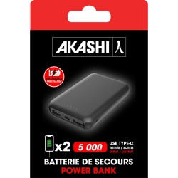 Batterie De Secours Ultra Compacte - 5000 Mah Noire
