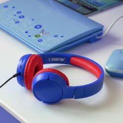 Casque Kids Sans Fil Bluetooth Bleu Et Rouge