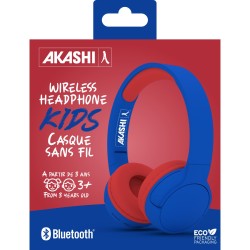 Casque Kids Sans Fil Bluetooth Bleu Et Rouge