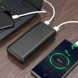 Batterie De Secours Ultra Compacte - 20 000 Mah Noire