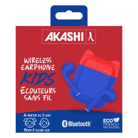 Ecouteurs Kids Sans Fil Bluetooth Bleu Et Rouge