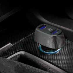 Turbo Chargeur Allume-Cigare 37W Usb-C + 2X Usb-A 3.4A