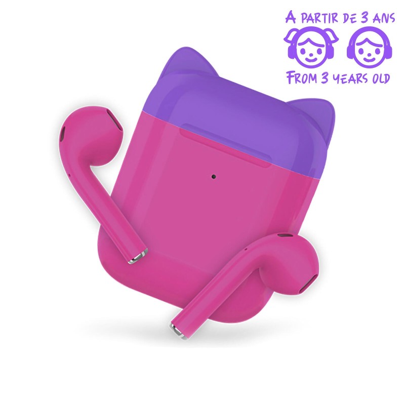 Ecouteurs Kids Sans Fil Bluetooth Rose Et Violet Ecouteurs Kids Sans Fil Bluetooth Rose Et Violet