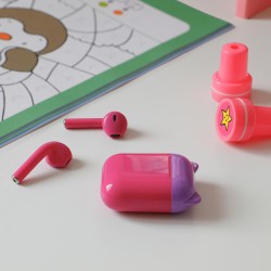 Ecouteurs Kids Sans Fil Bluetooth Rose Et Violet