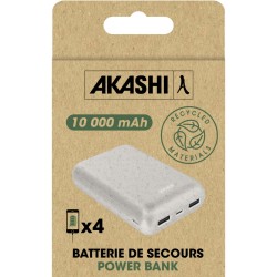Batterie De Secours Eco - 10 000 Mah - En Paille Blé Recyclée