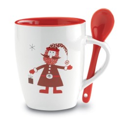 Mug avec petite cuillère 250ml ClausCouleur:Multicolore