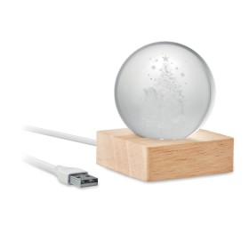 Boule De Noël Verre Avec Led Santa Light 
