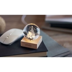 Boule De Noël Verre Avec Led Santa Light 