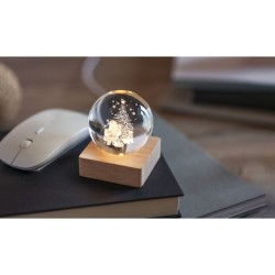 Boule De Noël Verre Avec Led Santa Light 