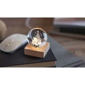 Boule De Noël Verre Avec Led Santa Light 