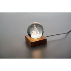 Boule De Noël Verre Avec Led Santa Light 