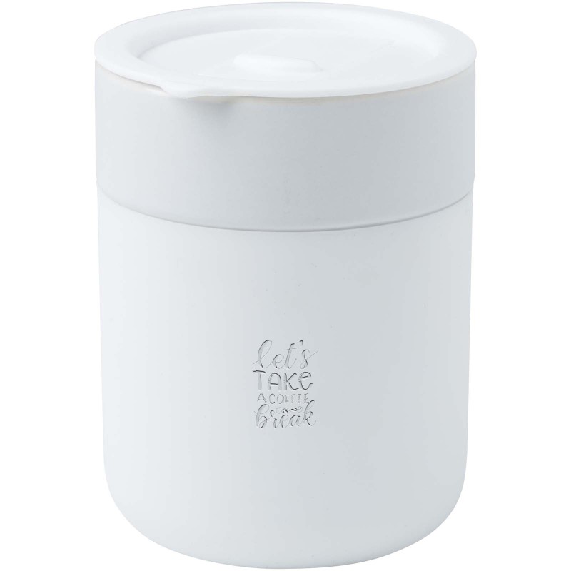 Gobelet en céramique Java de 330 ml avec revêtement en silicone et couvercle en plastique Gobelet en céramique Java de 330 ml avec revêtement en silicone et couvercle en plastique