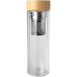 Bouteille à infusion Bailey en verre borosilicate de 400 ml avec couvercle en bambou 