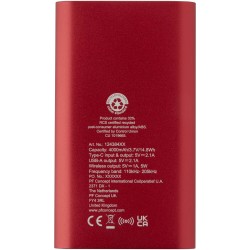 Batterie de secours sans fil en aluminium recyclé Juice type-C de 4 000 mAh 