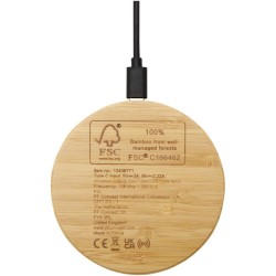 Tapis de charge sans fil en bambou Essence de 15 W 