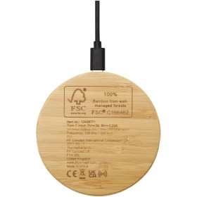 Tapis de charge sans fil en bambou Essence de 15 W 