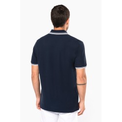 Polo homme manches courtes à liserets contrastés 