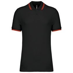 Polo homme manches courtes à liserets contrastés 