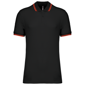 Polo homme manches courtes à liserets contrastés 