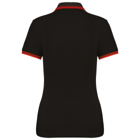 Polo femme manches courtes à liserés contrastés 
